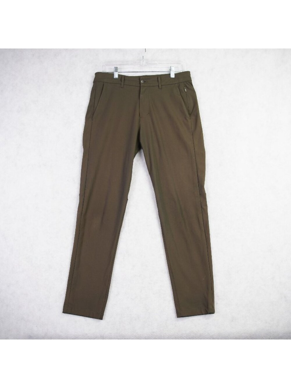 Lululemon Mens Commission Slim Fit Pants Warpstreme Sz 30x28 Olive Green LM5439S